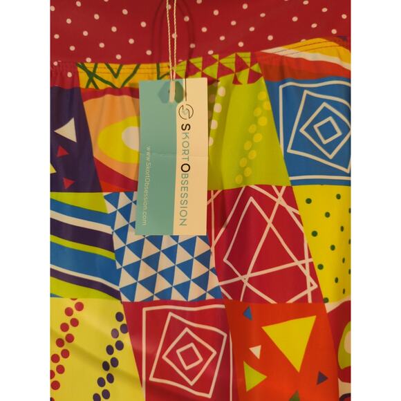 Skort Obsession ABSTRACT Women's Flutter Golf Tennis Knit Skort Size S NWT USA - Picture 3 of 8